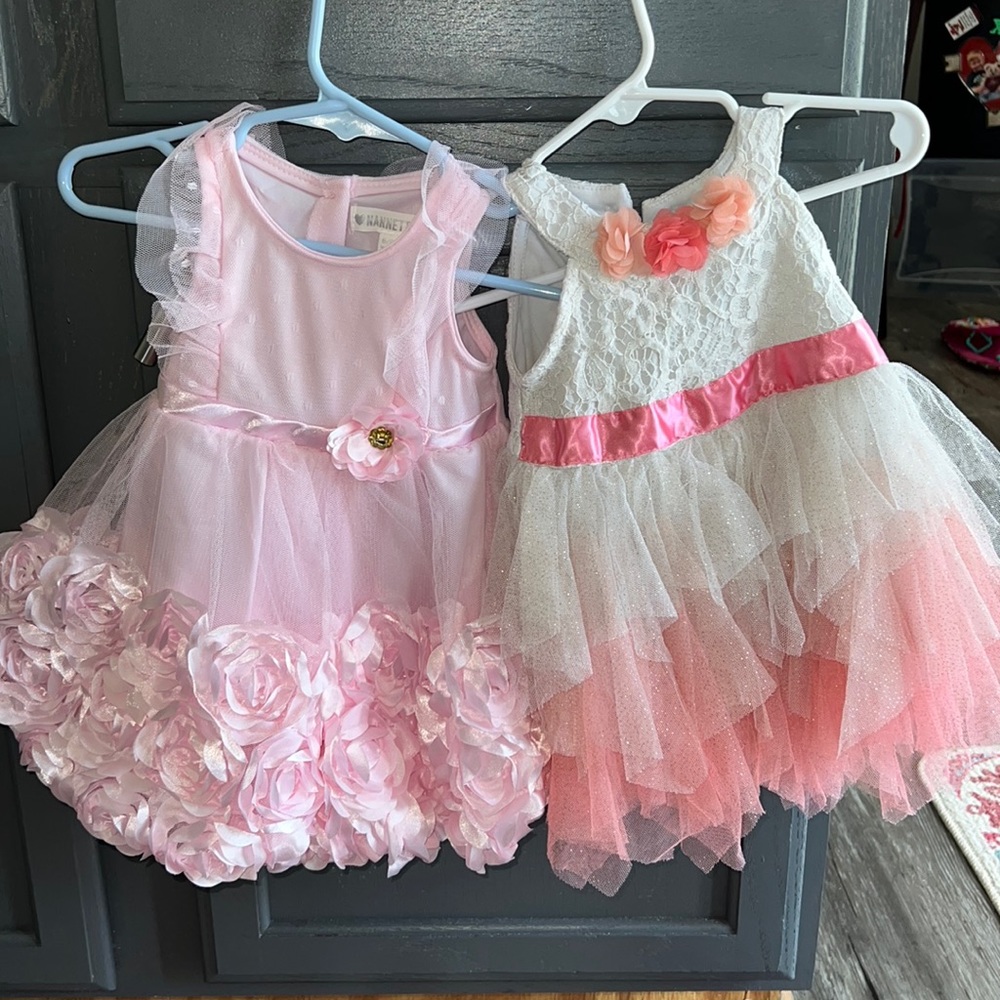 2 baby girls size 6-9 months dresses